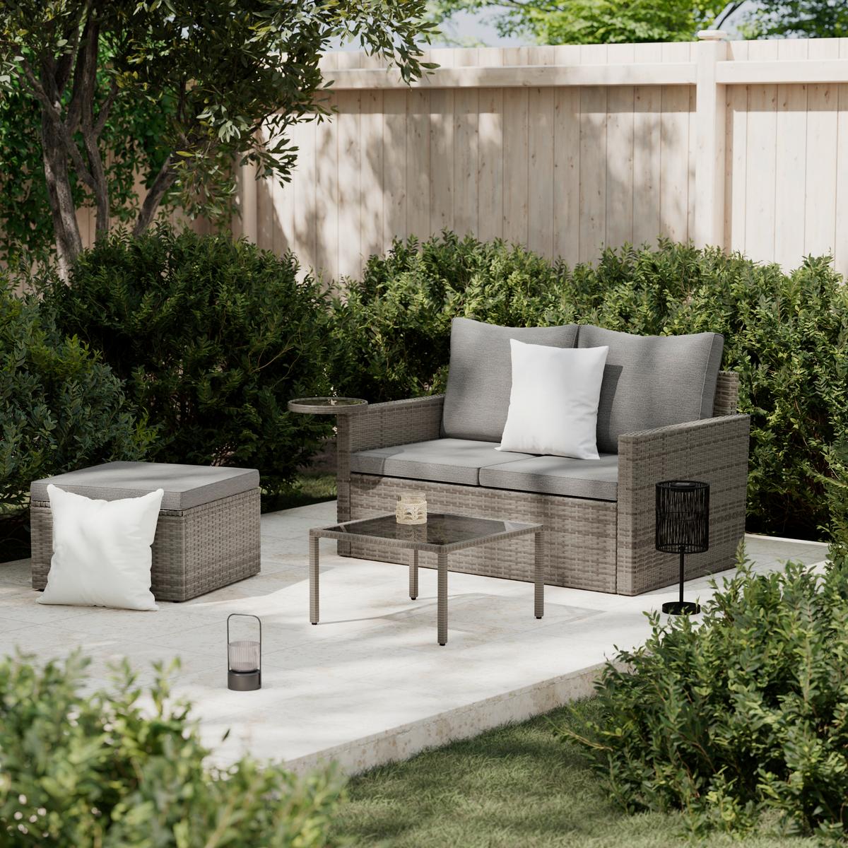 ZAHRADNÍ SADA HENRY - šedá/hnědá, Natur, kov/plast (124/65/70cm) - Mömax