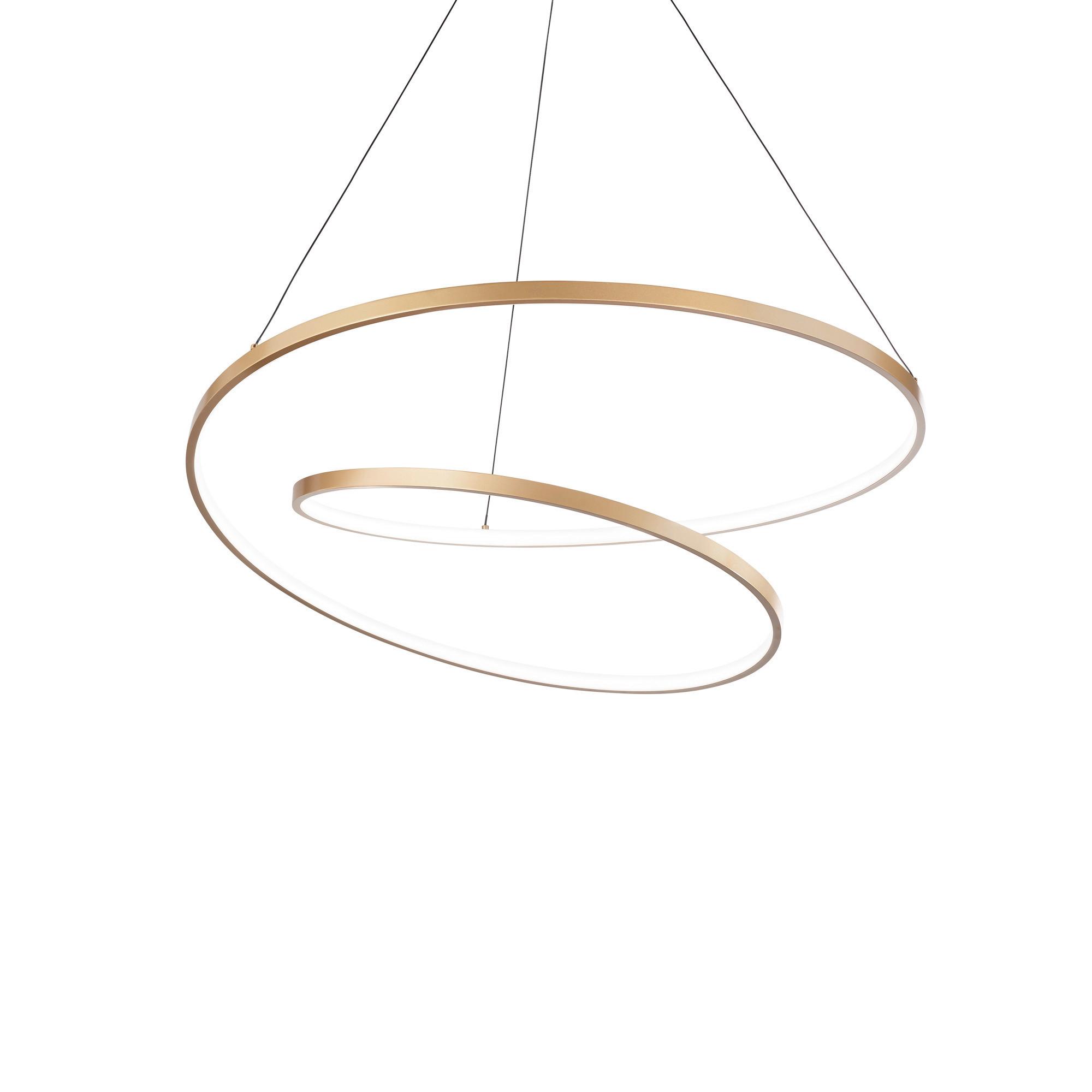 Led-hängeleuchte Ottone Messingfarben D: 60 Cm - Messingfarben, Design, Kunststoff/Metall (60/30/150cm) - Ideal Lux