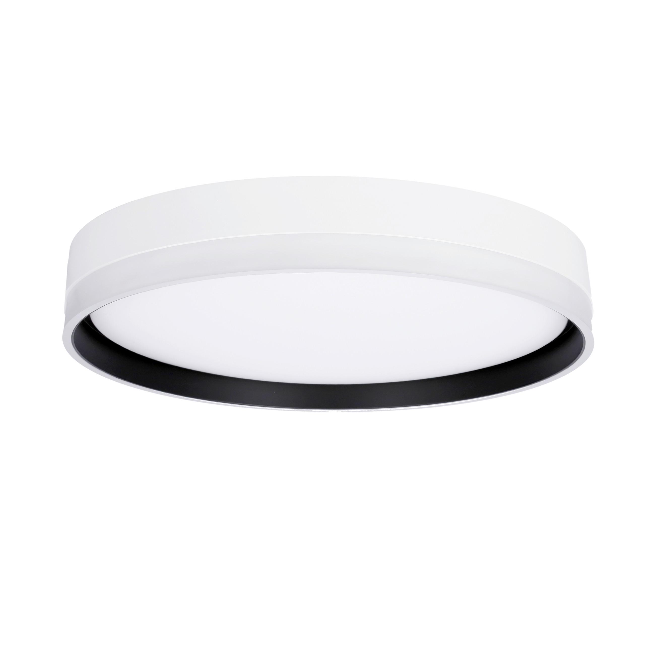 Led-deckenleuchte 13-11305 Florida - Schwarz/Weiß, KONVENTIONELL, Kunststoff/Metall (40/40/7.5cm)
