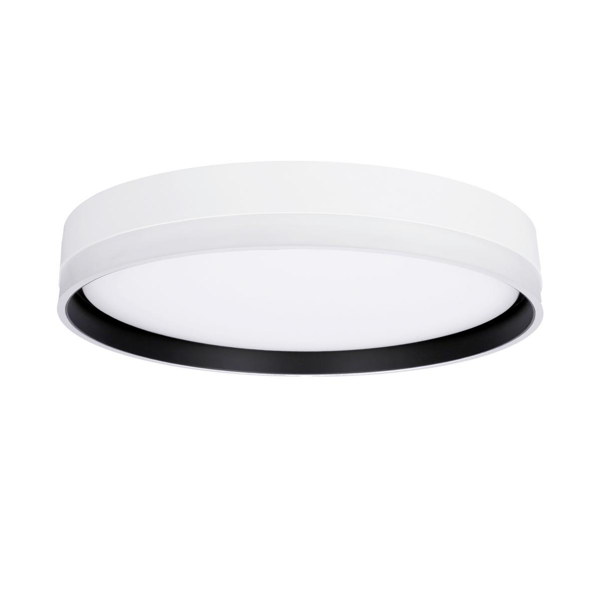 LED-Deckenleuchte 13-11305 Florida - Schwarz/Weiß, KONVENTIONELL, Kunststoff/Metall (40/40/7.5cm)