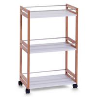 Servierwagen Bambus Bxhxt: 51x30x81 Cm - Naturfarben/Weiß, Basics, Holz/Holzwerkstoff (51/30/81cm) - Zeller Present