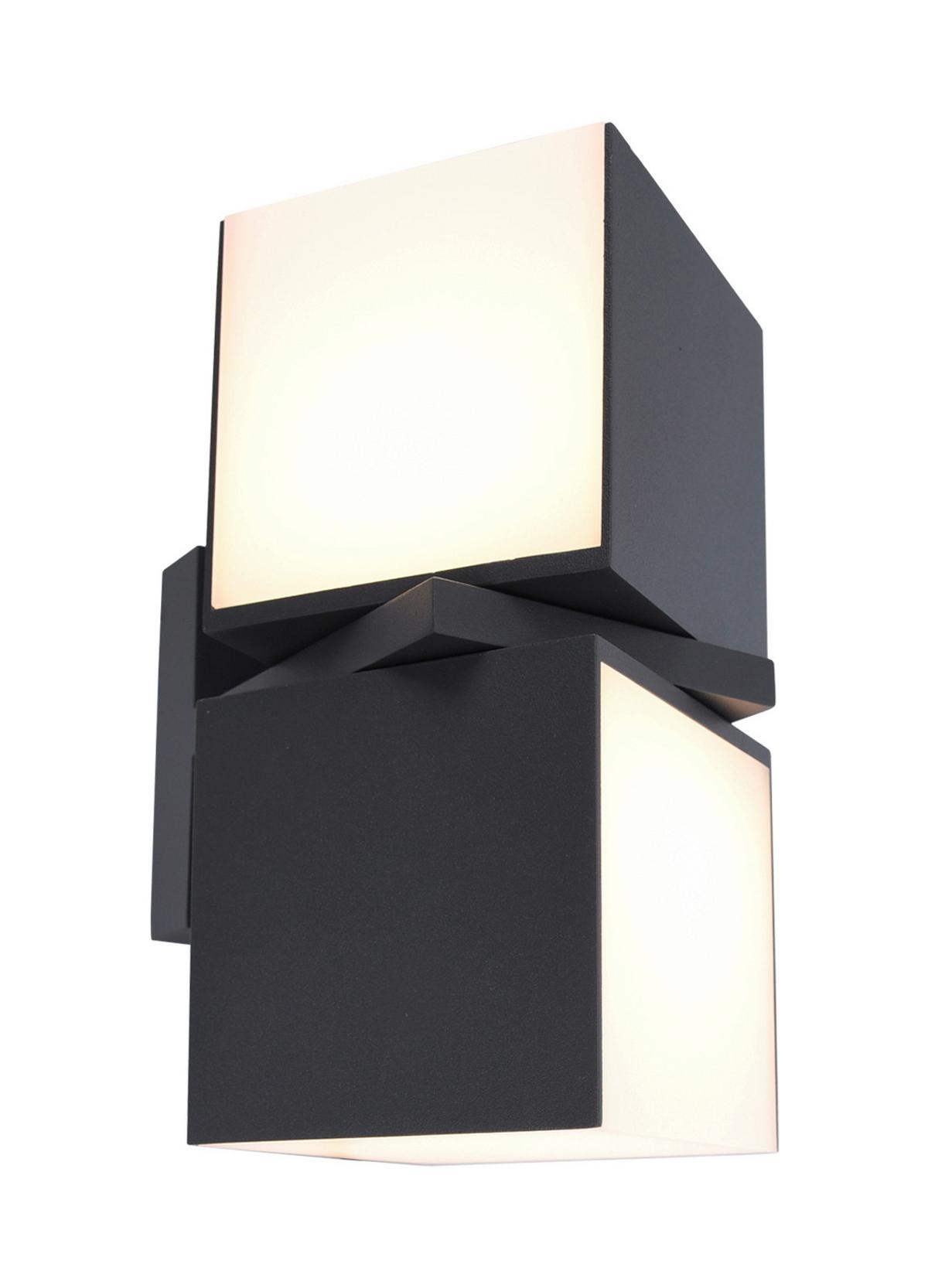 Außenwandleuchte Cuba 23w Kunststoff Metall, Wandmontage - Anthrazit/Weiß, Design, Kunststoff/Metall (10/21,3/14,7cm)