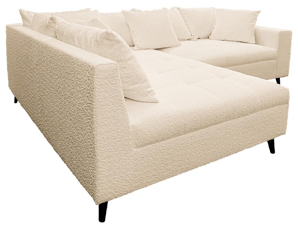 Ecksofa Pruno, Beige S: 174x247 Cm - Beige/Schwarz, Design, Textil (174/247cm) - MID.YOU