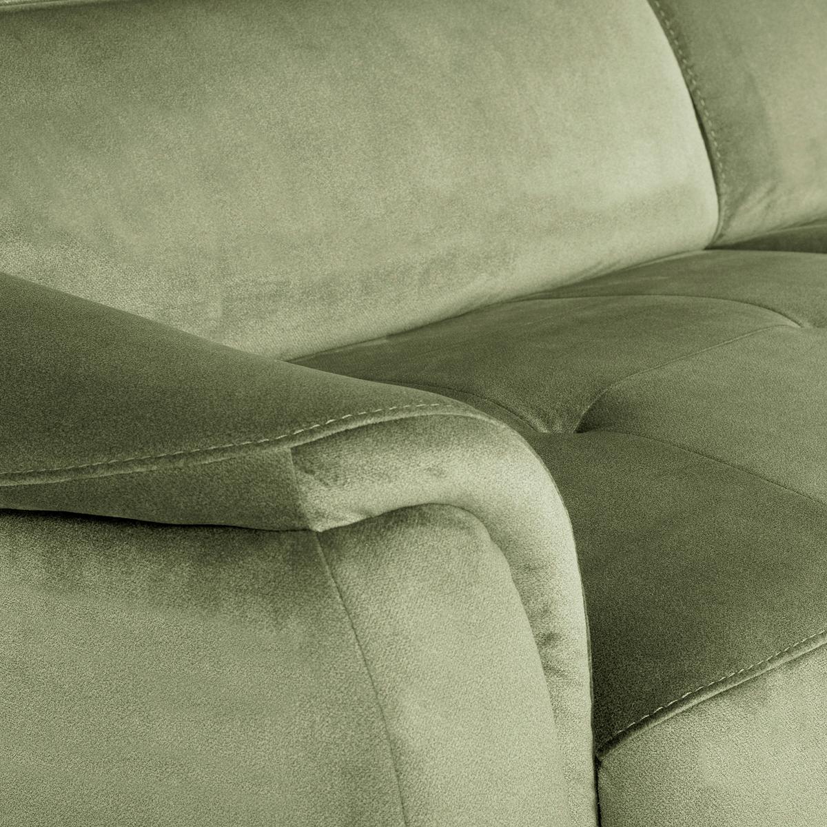 Schlafsofa Pafos Hellgrün B: 203 cm - Chromfarben/Hellgrün, Design, Textil (203/77-98/103cm) - MID.YOU