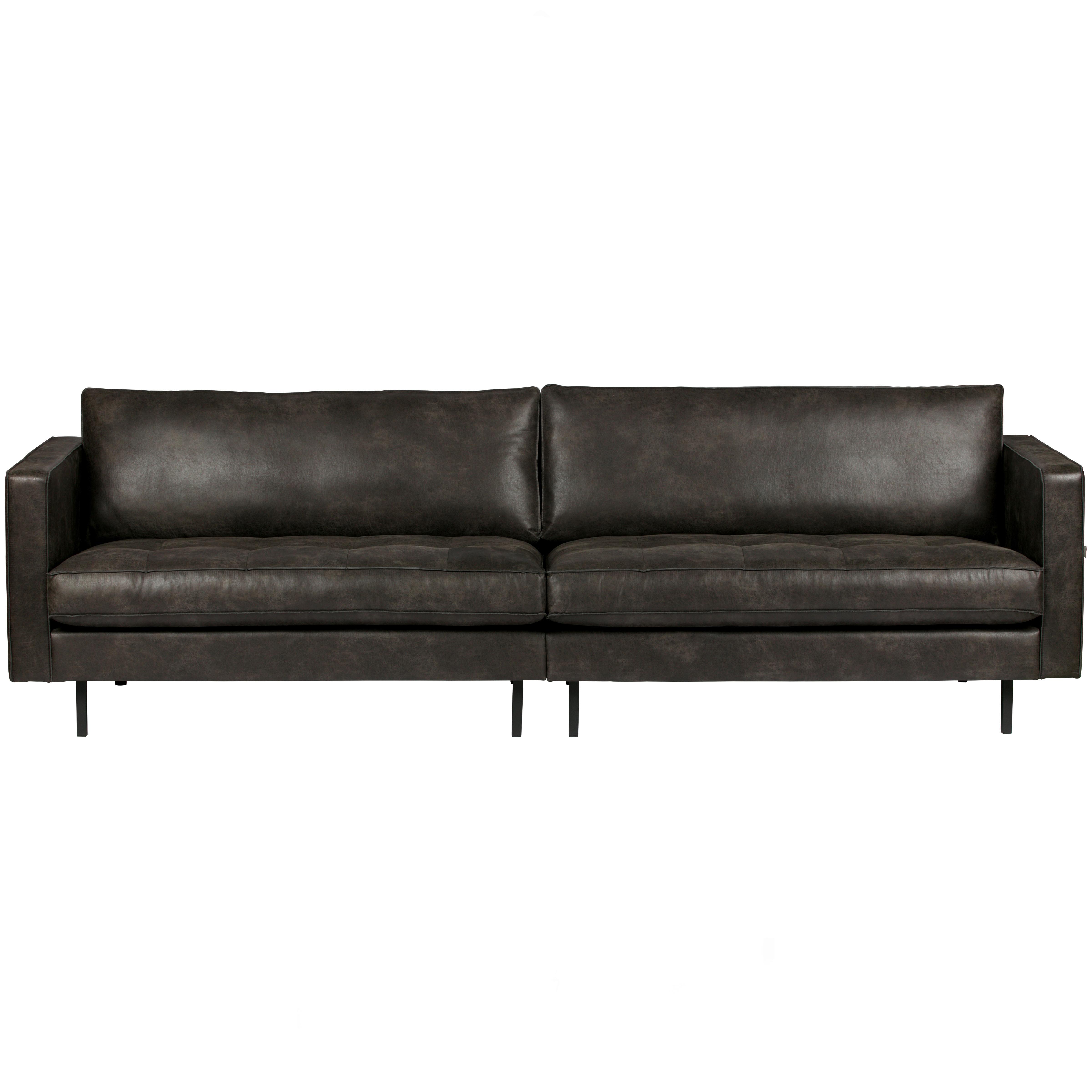 3-sitzer-sofa Rodeo Classic Schwarz B: 275cm - Schwarz, Design, Leder/Metall (275/83/88cm) - Livetastic