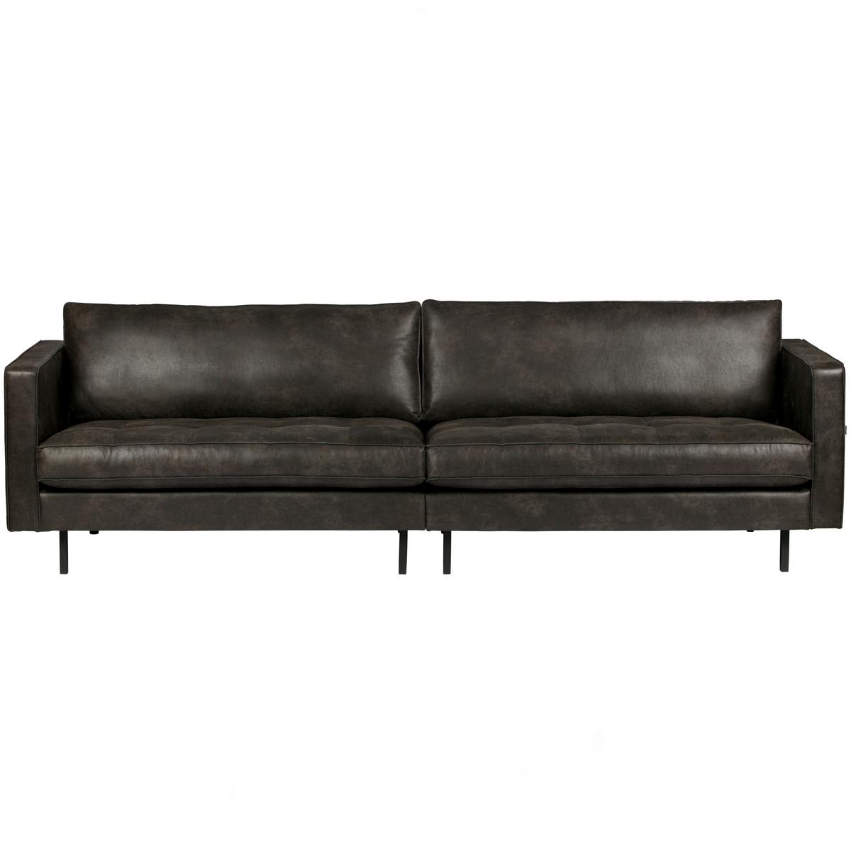 3-sitzer-sofa Rodeo Classic Schwarz B: 275cm - Schwarz, Design, Leder/Metall (275/83/88cm) - Livetastic