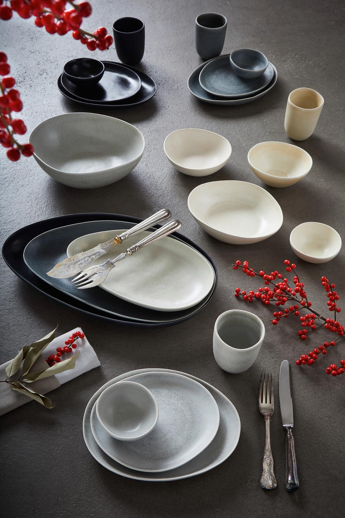 Speiseteller Keramik Pietra Multicolor 4tlg - Multicolor, Basics, Keramik (20/27cm)