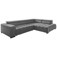 Eckschlafsofa Elias Neu Grau S: 307 cm - Schwarz/Grau, Design, Textil (307/201cm) - Livetastic