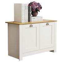 Kommode Balusa Weiß, Eiche Dekor B: 89 cm - Honigeiche/Weiß, LIFESTYLE, Holzwerkstoff (89/60/40cm) - MID.YOU