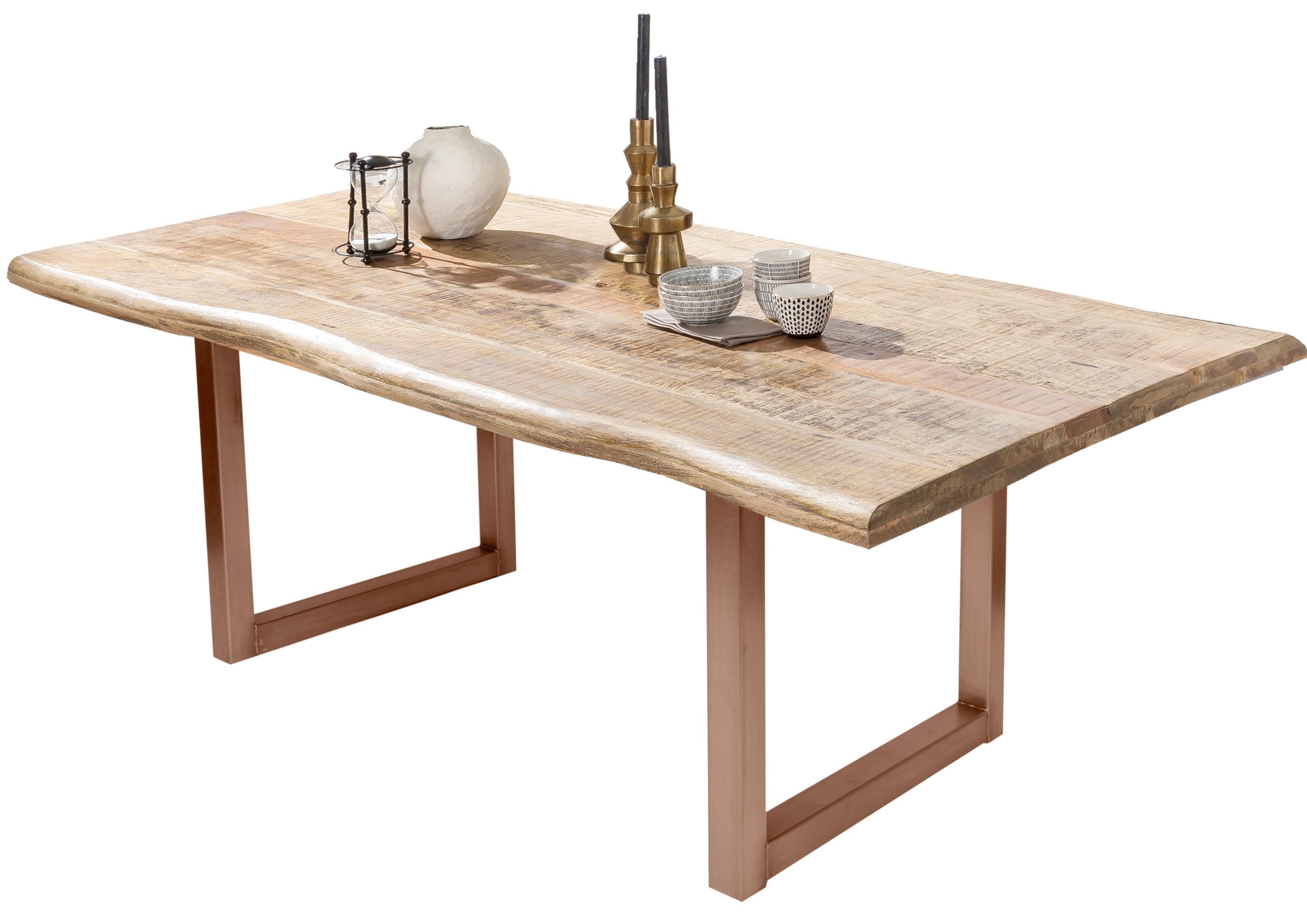 ESSTISCH Braun/Naturfarben L: 220cm - Braun/Naturfarben, MODERN, Holz/Metall (220/100/76cm) - MID.YOU