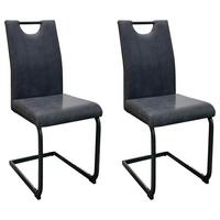 Schwingstuhl-Set Banff, Anthrazit, B: 42 cm - Anthrazit/Schwarz, Design, Textil/Metall (42/97/58cm) - MID.YOU