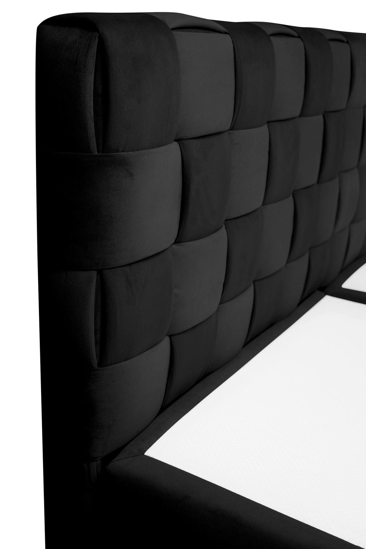 Boxbett Zante Schwarz Lf: 160x200 cm - Schwarz, MODERN, Textil (160/200cm) - Livetastic