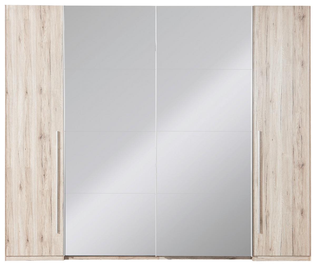 Schwebetürenschrank M. Spiegel B: 270 Cm Match Eiche Dekor - Eiche San Remo, KONVENTIONELL, Glas/Holzwerkstoff (270/225/61cm) - MID.YOU