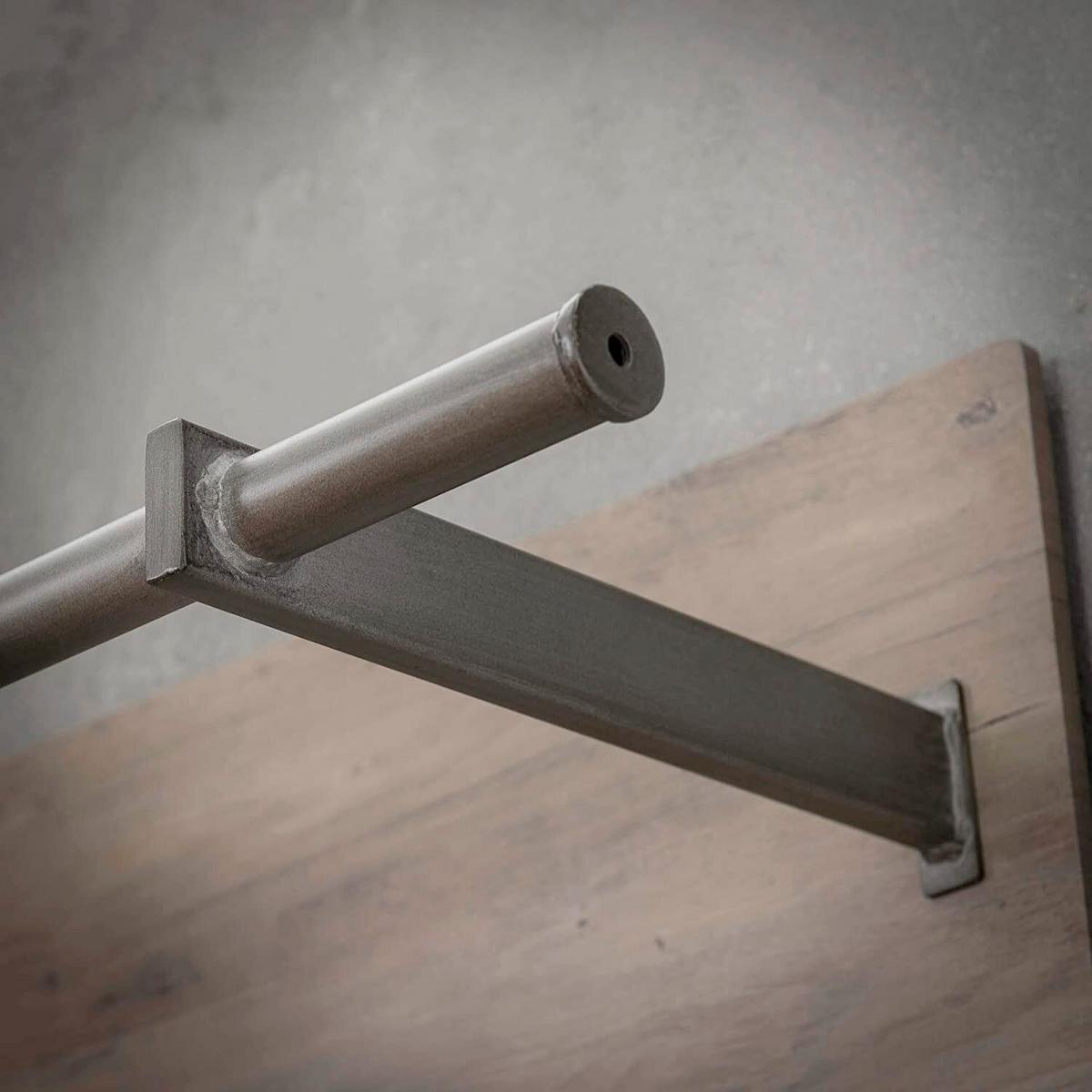 Wandgarderobe Eiche/Silberfarben B: 85 cm - Eichefarben/Silberfarben, Design, Holzwerkstoff/Metall (85/25/30cm) - Livetastic