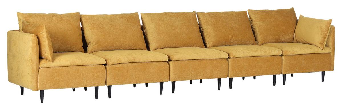 Sofaelement Fynn, Senfgelb B: 77 Cm - Senfgelb/Schwarz, KONVENTIONELL, Textil (77/72/83cm) - MID.YOU