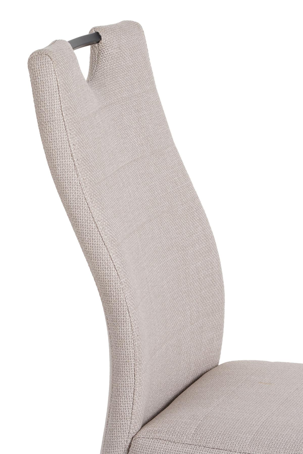 Schwingstuhl Finni Webstoff Beige Federkern - Beige, KONVENTIONELL, Textil/Metall (44/98/60cm)