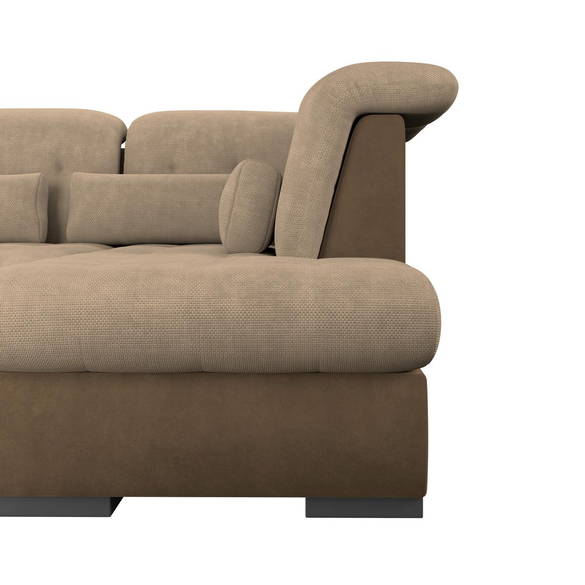 Wohnlandschaft Madera Braun, S: 358x212 cm - Hellbraun/Dunkelbraun, KONVENTIONELL, Kunststoff/Textil (190/358/212cm)