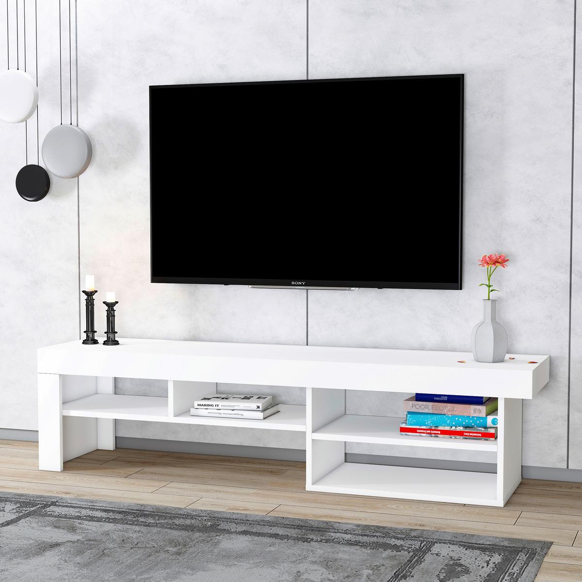 Tv-lowboard Hestia B: 160 Cm Weiß - Weiß, Design, Holzwerkstoff (160/40/38cm) - MID.YOU
