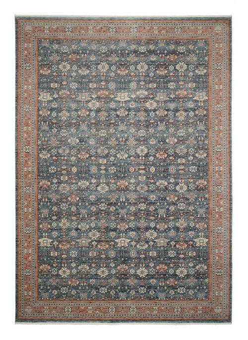 Vintage-Teppich Picardie - Blau/Terracotta, Design, Textil (65/130cm) - Novel