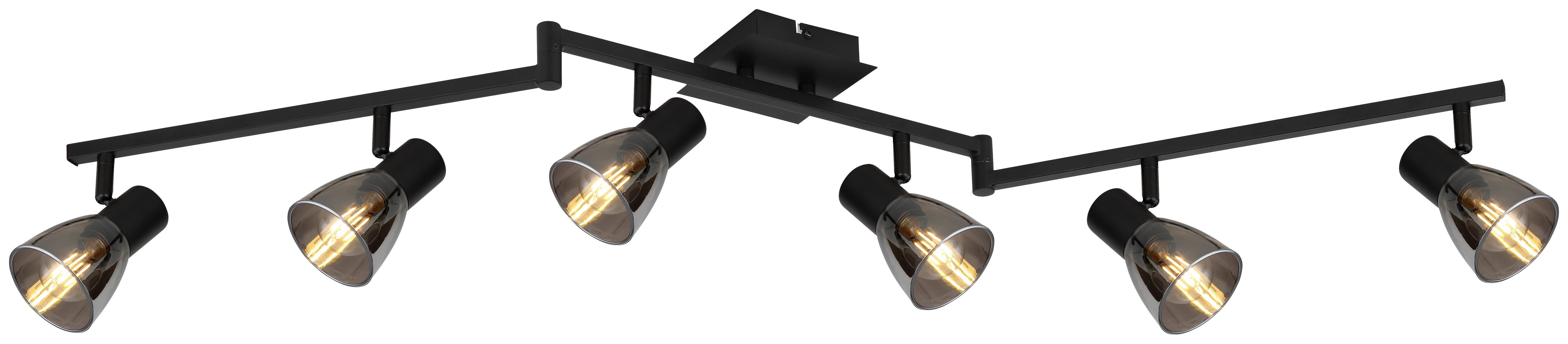 Deckenstrahler 54307-6 Schwarz 6-Flammig, E14 - Schwarz, Basics, Glas/Metall (117/11/21cm) - Globo