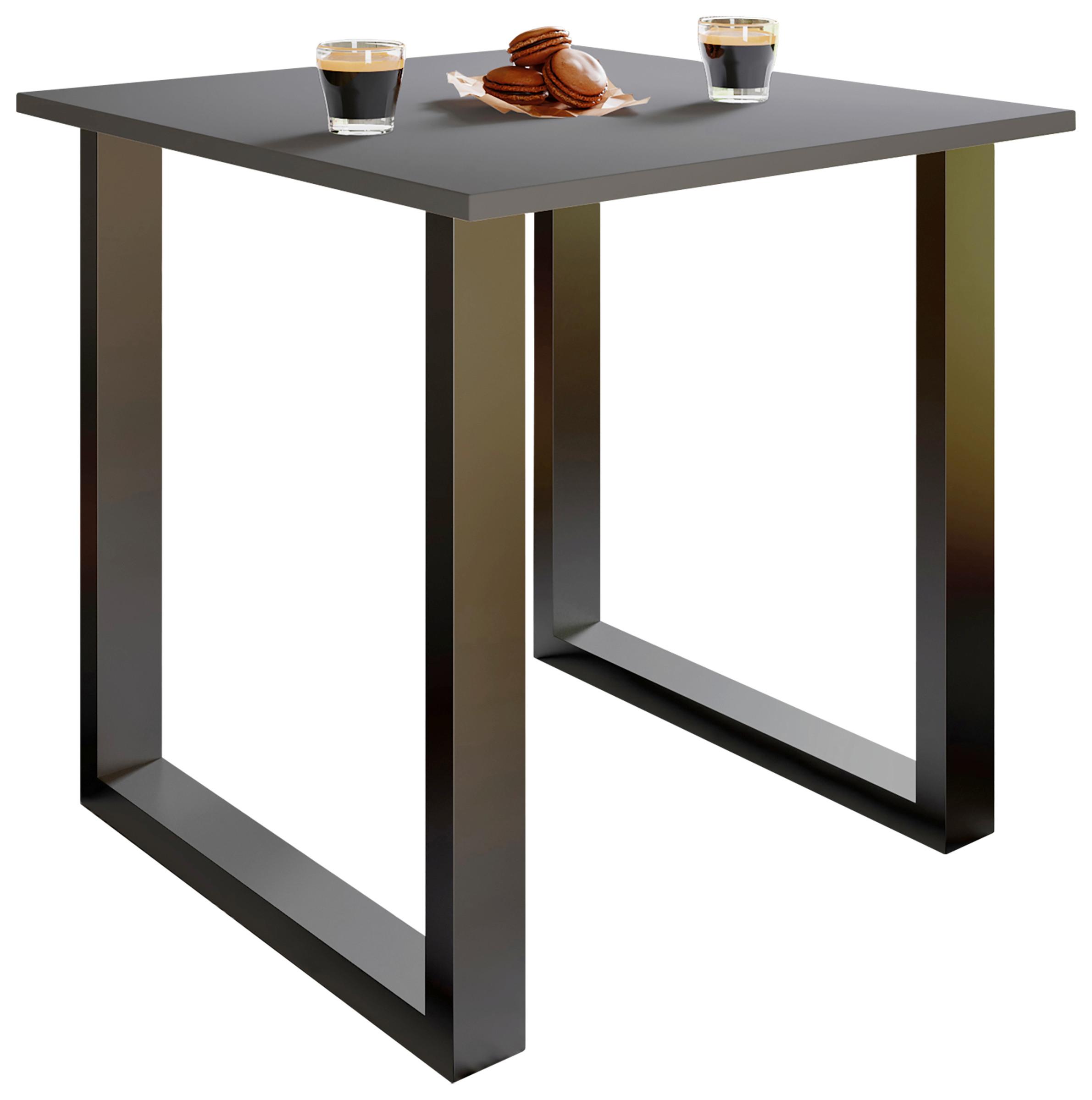 Schreibtisch Lona Anthrazit, Schwarz B:80cm - Anthrazit/Silberfarben, Design, Holzwerkstoff/Metall (80/76/50cm) - MID.YOU