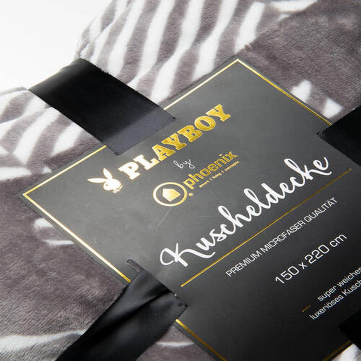 Kuscheldecke Jackie grau/ weiß 150x220 cm - Weiß/Grau, Basics, Textil (150/220cm) - Playboy