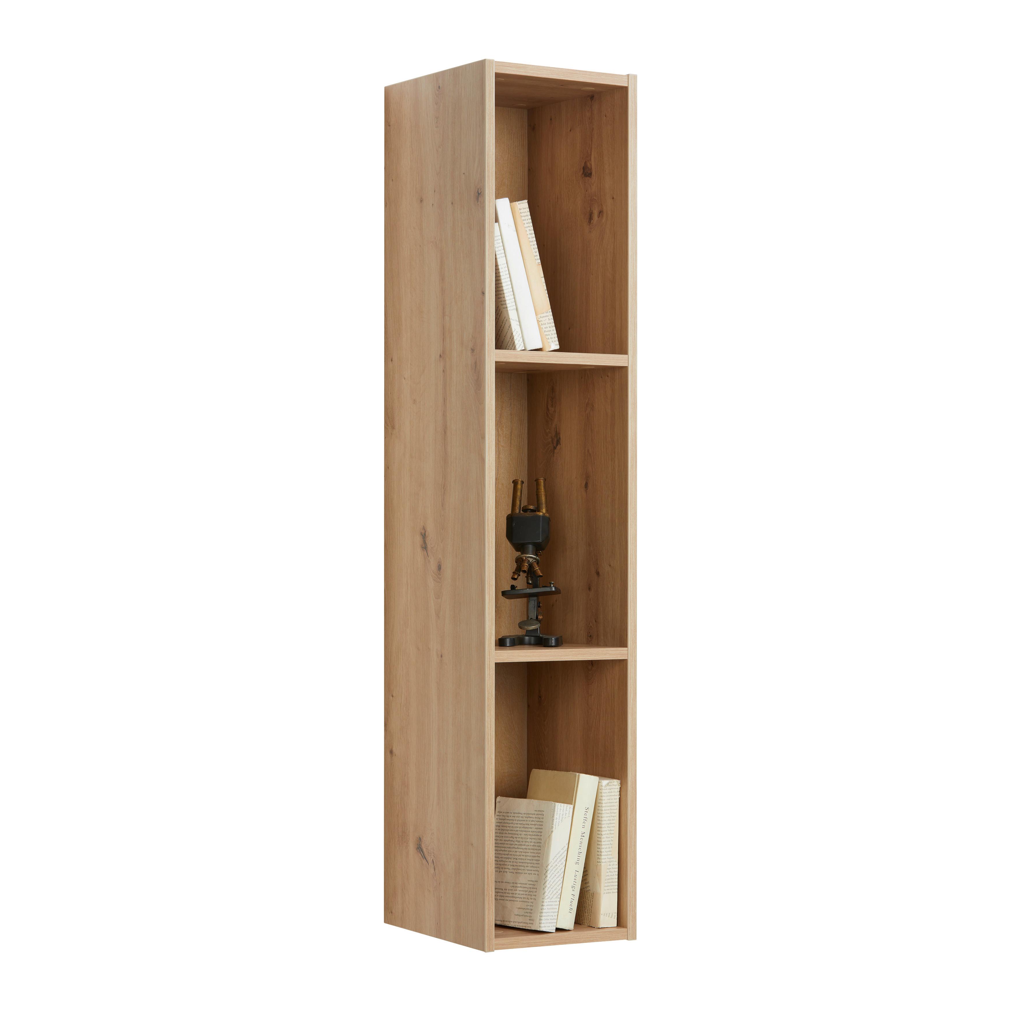 NÁSTĚNNÝ REGÁL WIDE - dub artisan, Moderní, kompozitní dřevo (123/25/30cm) - Mömax
