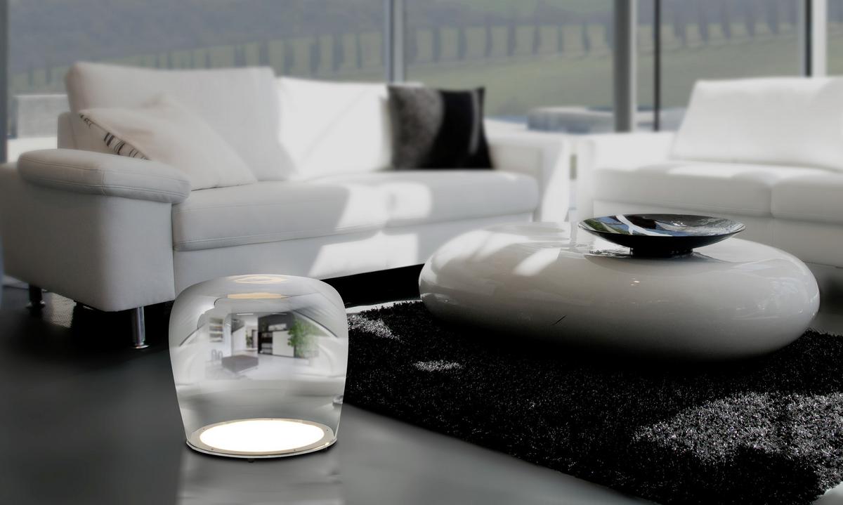 Led-tischleuchte 3167742 Smoky - Chromfarben, Design, Glas/Metall (43cm) - Näve