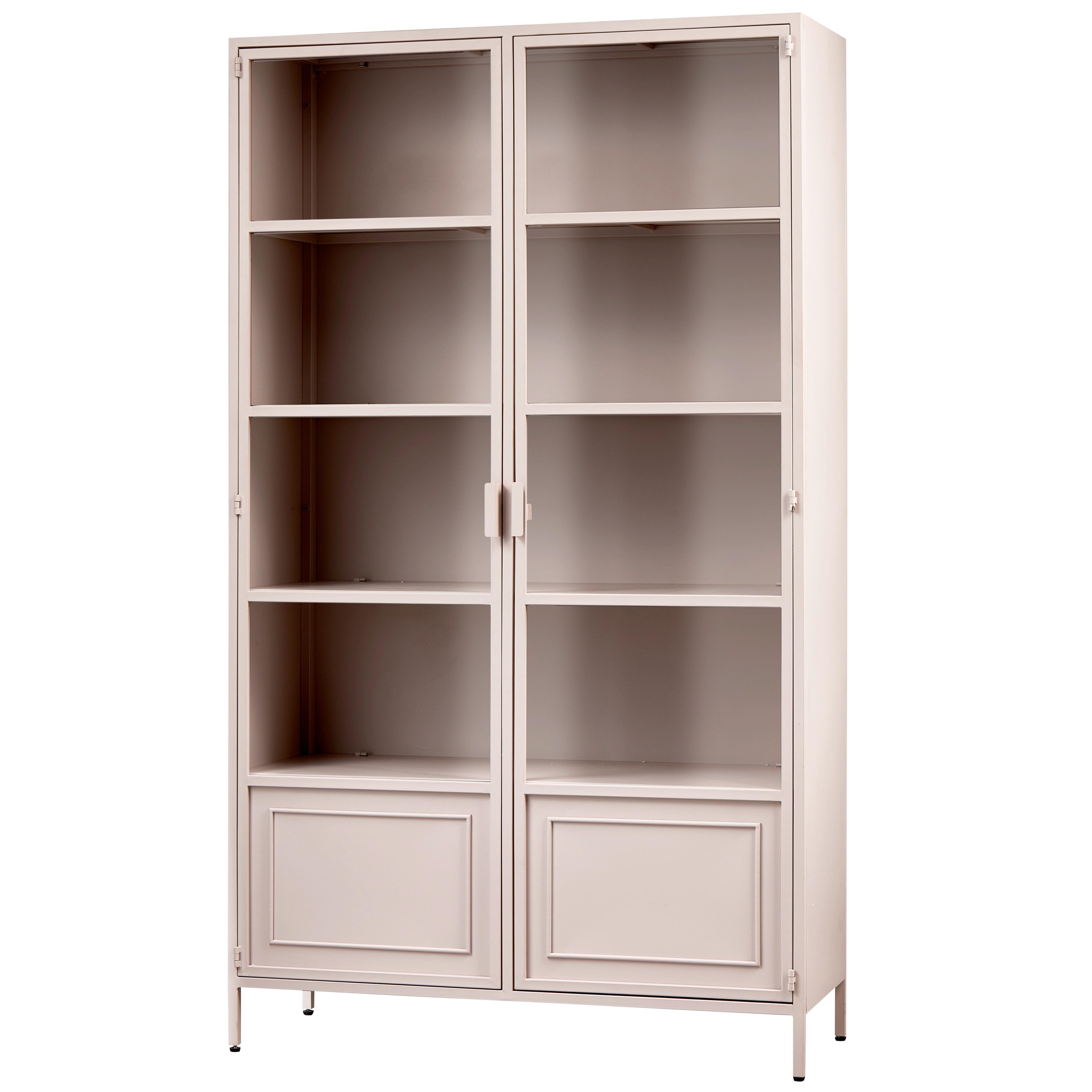 VITRINE Ronja Pink B: 110 cm - Pink, Design, Glas/Metall (110/189/43cm) - Livetastic