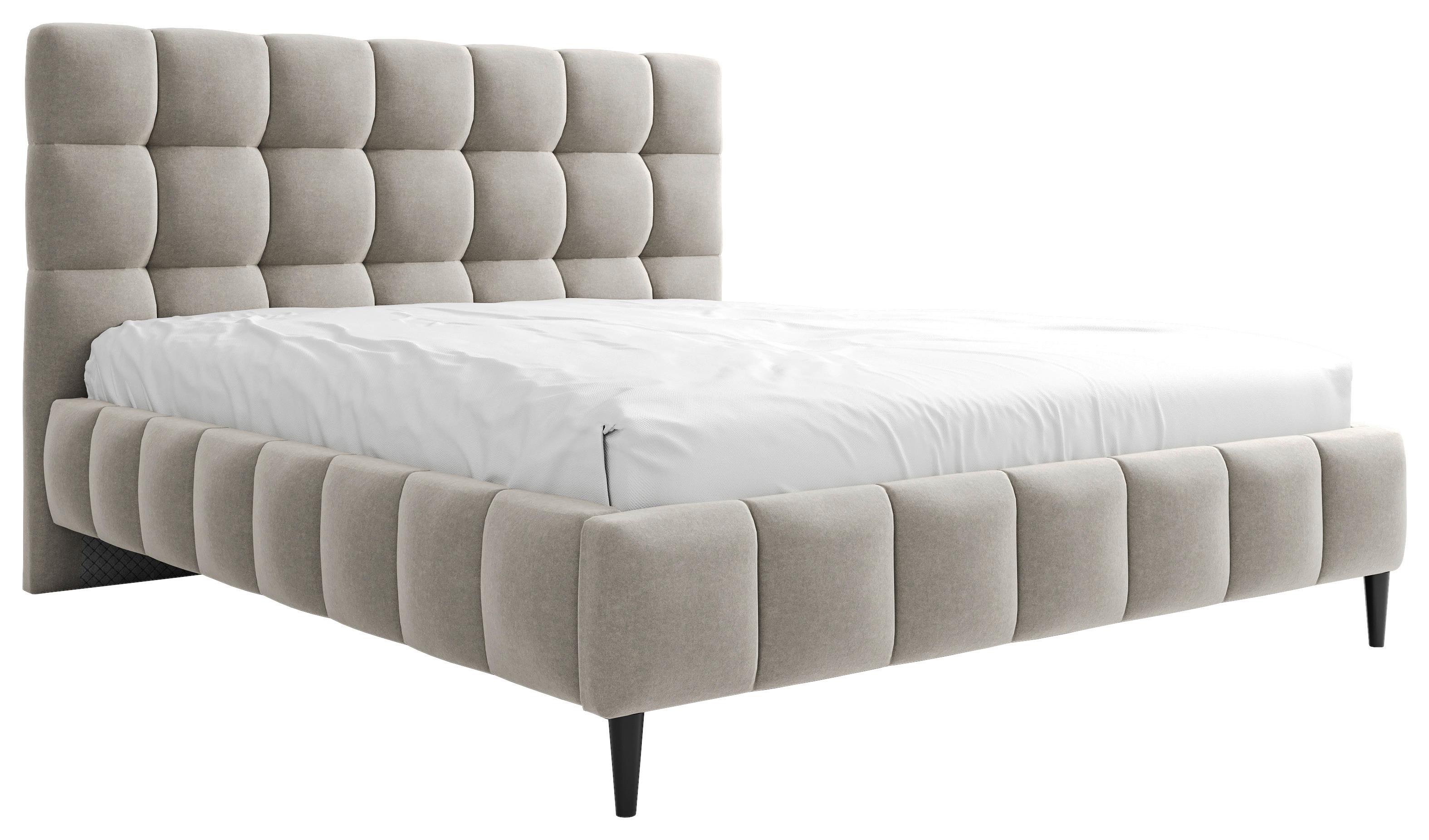 Polsterbett mit Lattenrost 180x200 cm Magic Beige - Beige/Schwarz, MODERN, Holzwerkstoff/Textil (180/200cm) - MID.YOU