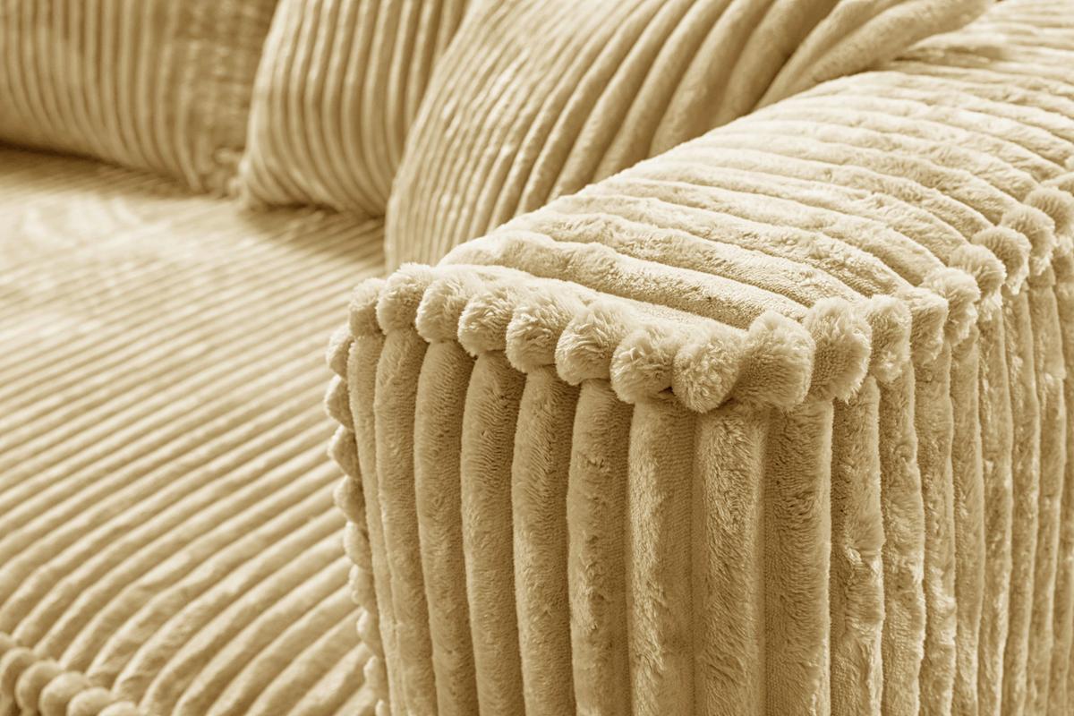 Recamiere Modena Links Beige, B: 208 cm - Beige/Schwarz, Design, Textil (207/75/121cm) - MID.YOU