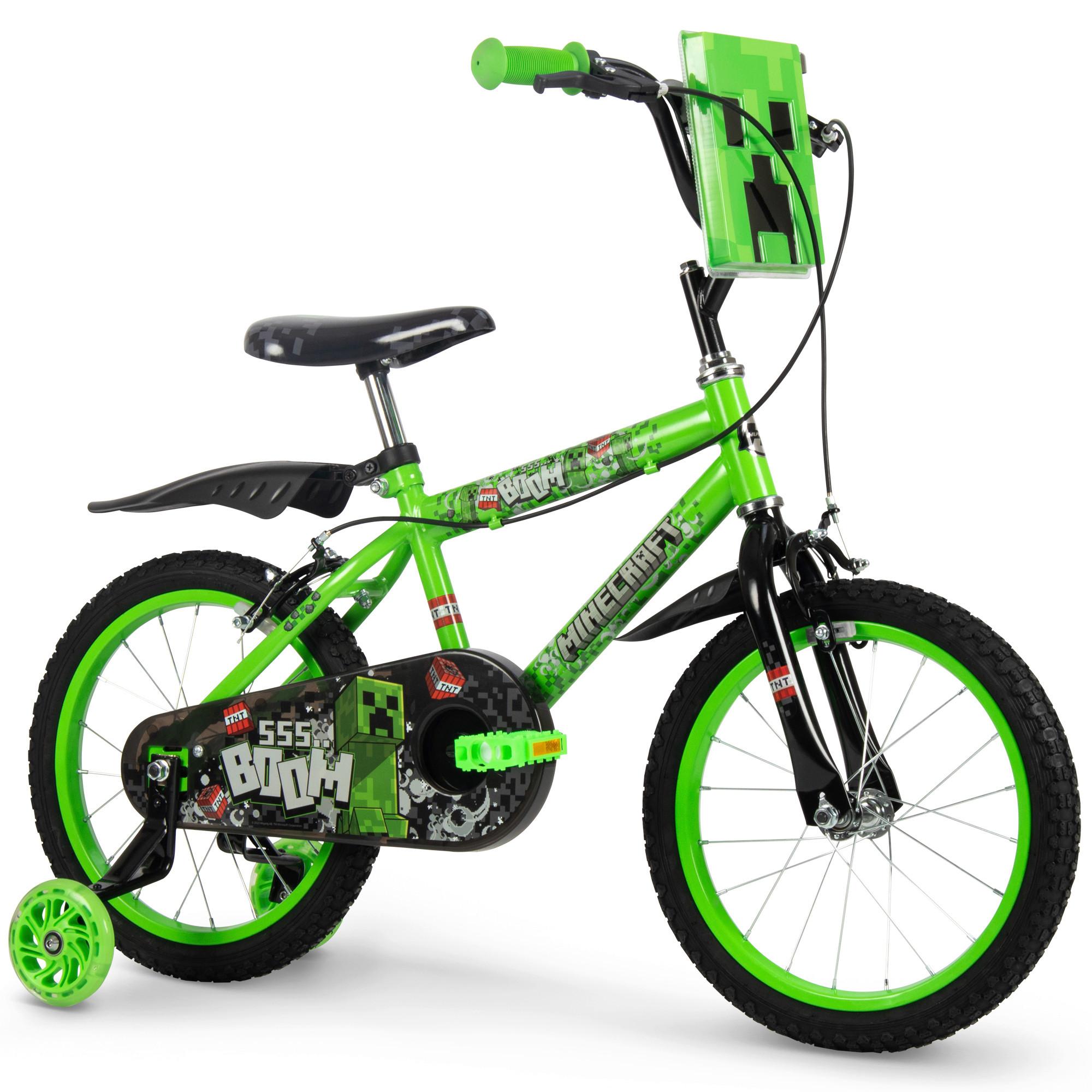 Kinderfahrrad Minecraft Grün, 16 Zoll - Grün, Basics, Metall (50/66/101cm)