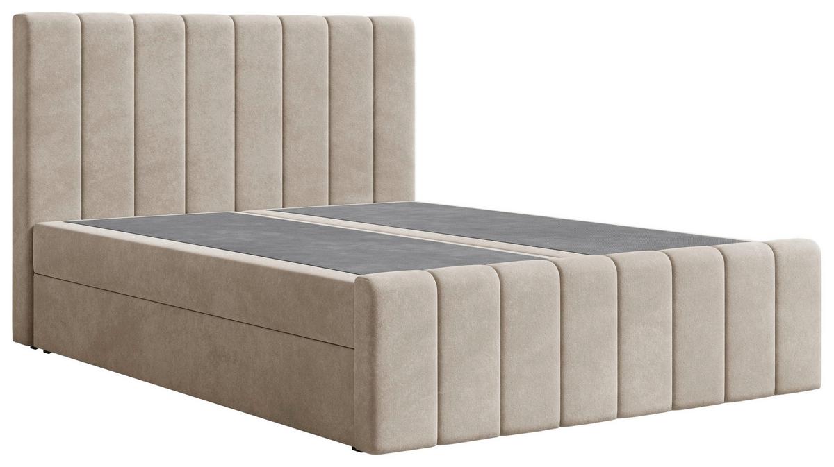 BOXBETT Lila Beige 160x200cm - Beige/Schwarz, MODERN, Holz/Kunststoff (160/200cm) - MID.YOU