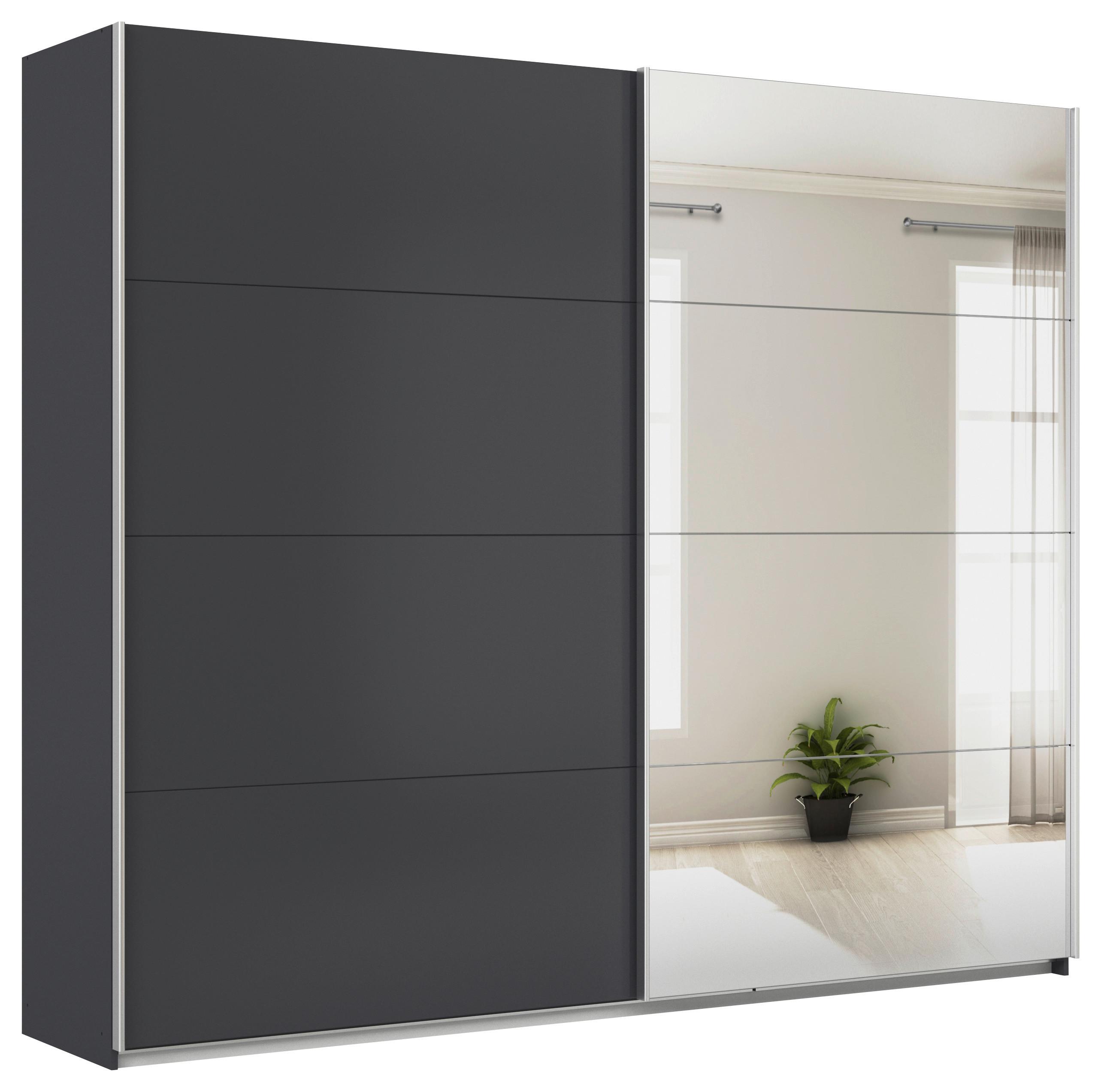 Schwebetürenschrank + Spiegel B: 271cm Feldkirch Grau - Anthrazit/Silberfarben, MODERN, Holzwerkstoff (271/229/62cm)