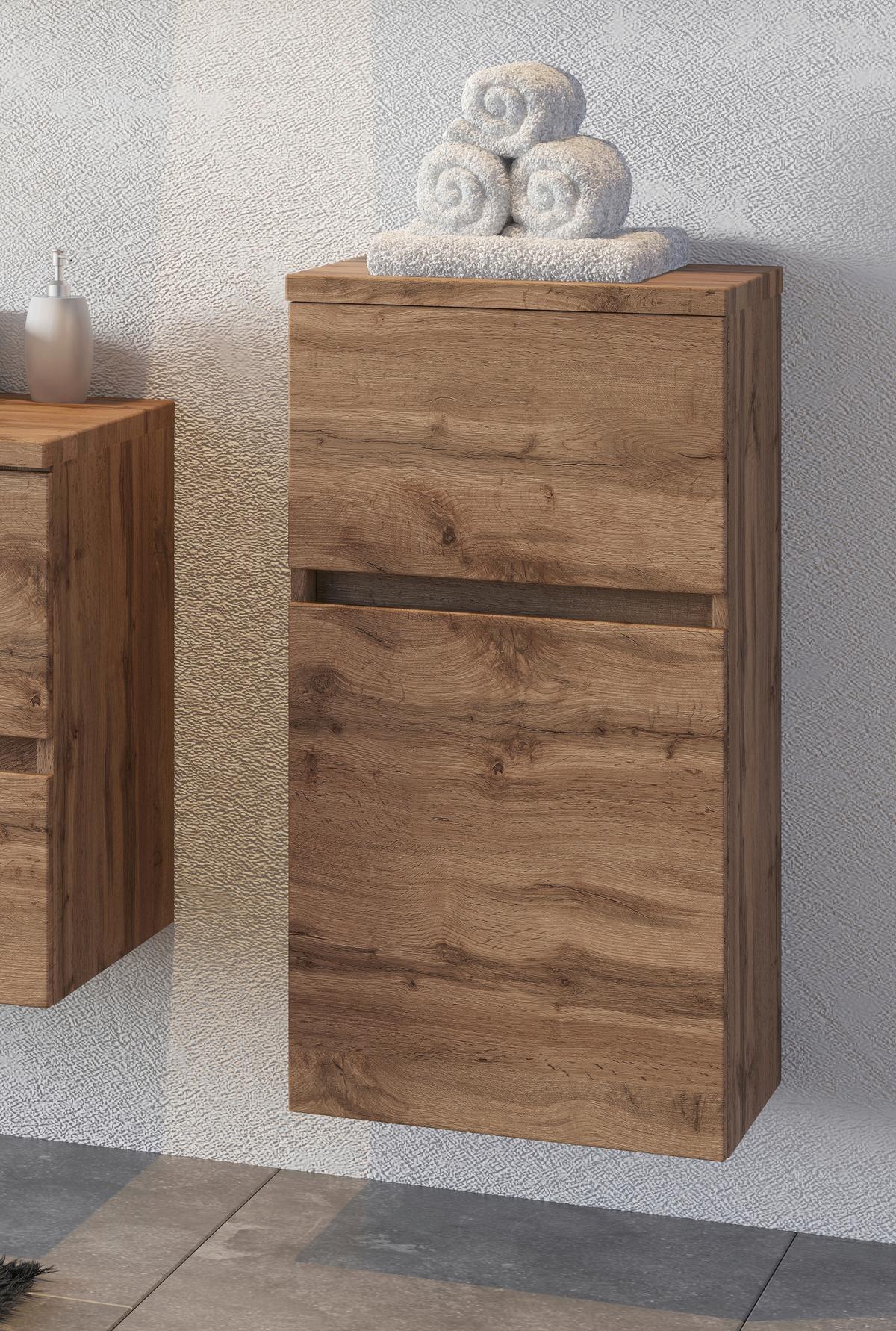 Unterschrank Pienza B: 40 cm Eiche Wotan Dekor - Silberfarben/Eiche Wotan, MODERN, Holzwerkstoff (40/81,5/35cm) - Held