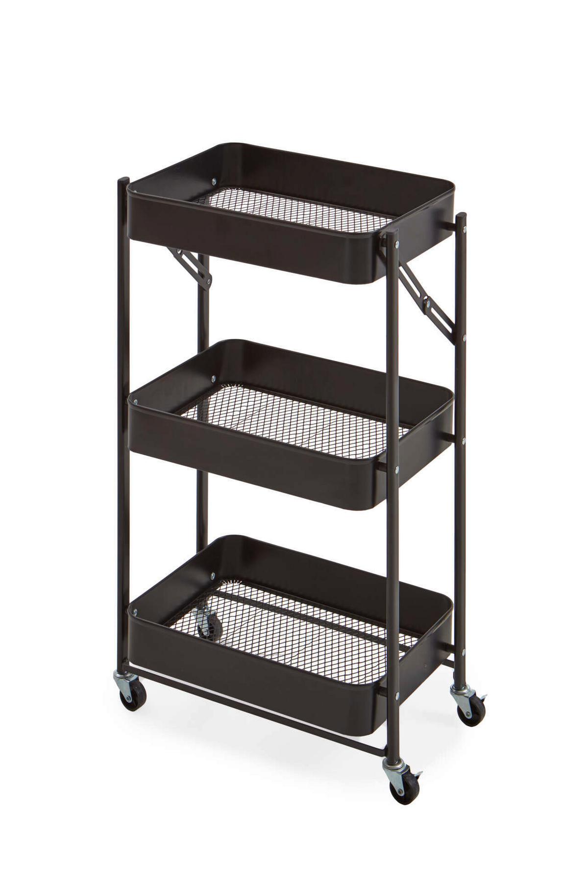 Einkaufstrolley Schwarz B: 44cm - Schwarz, Design, Metall (44/78/31cm) - MID.YOU