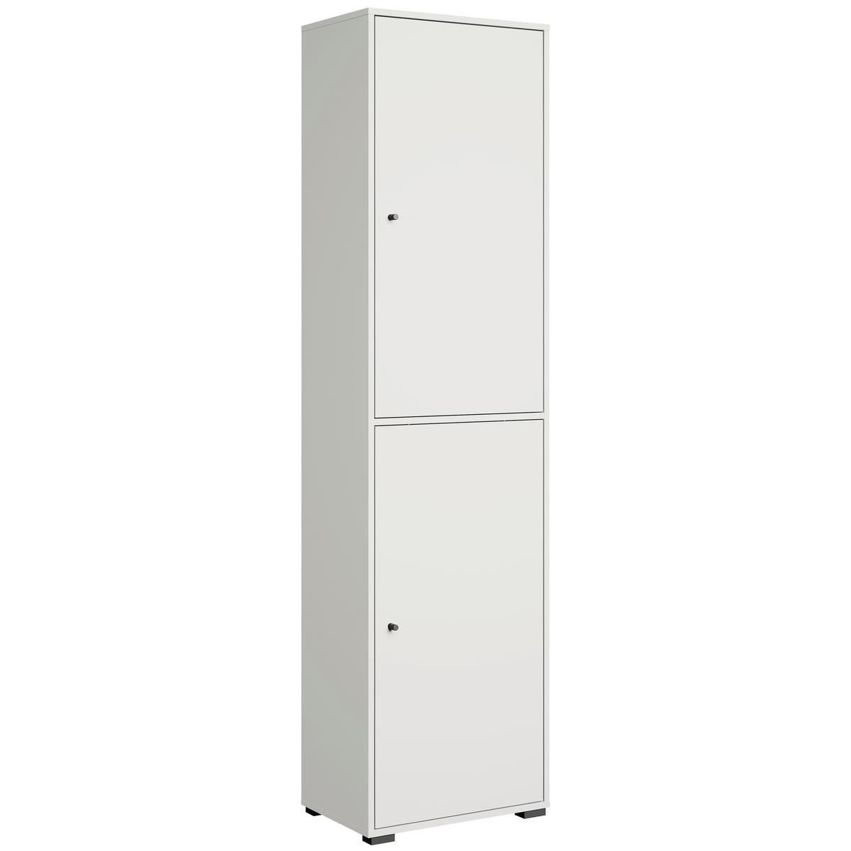 Schuhschrank Dino 026 Weiß B: 50 Cm - Schwarz/Weiß, Basics, Holzwerkstoff (50/190/33cm) - P & B