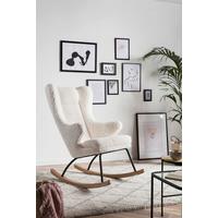 Schaukelstuhl Weiß B: 66cm - Eichefarben/Schwarz, MODERN, Textil/Metall (66/106/104cm) - Livetastic