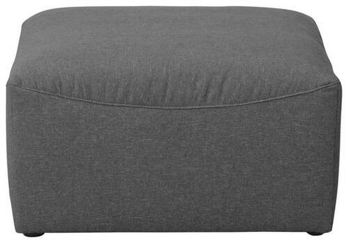 Polsterhocker Lena Anthrazit Flachgewebe H: 45 cm - Anthrazit, Design, Textil (75/45/75cm) - Max Winzer