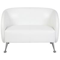 2-sitzer-sofa St. Lucia Weiß - Chromfarben/Weiß, MODERN, Textil (118/85/58cm) - MID.YOU