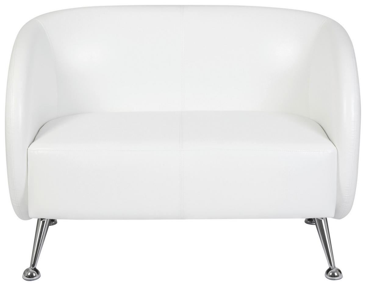 2-sitzer-sofa St. Lucia Weiß - Chromfarben/Weiß, MODERN, Textil (118/85/58cm) - MID.YOU