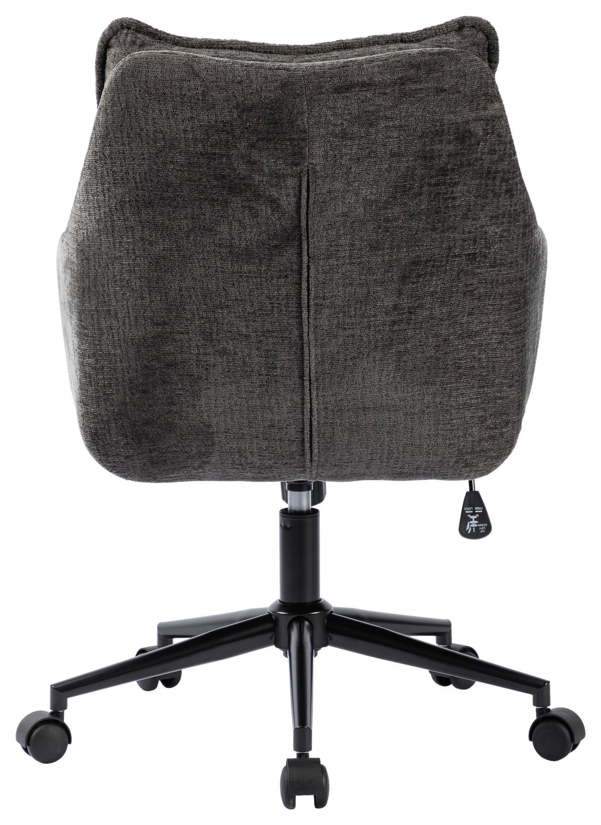 Drehstuhl Siena Grau B: 58 cm - Schwarz/Grau, MODERN, Kunststoff/Textil (58/85-93/58cm) - MID.YOU