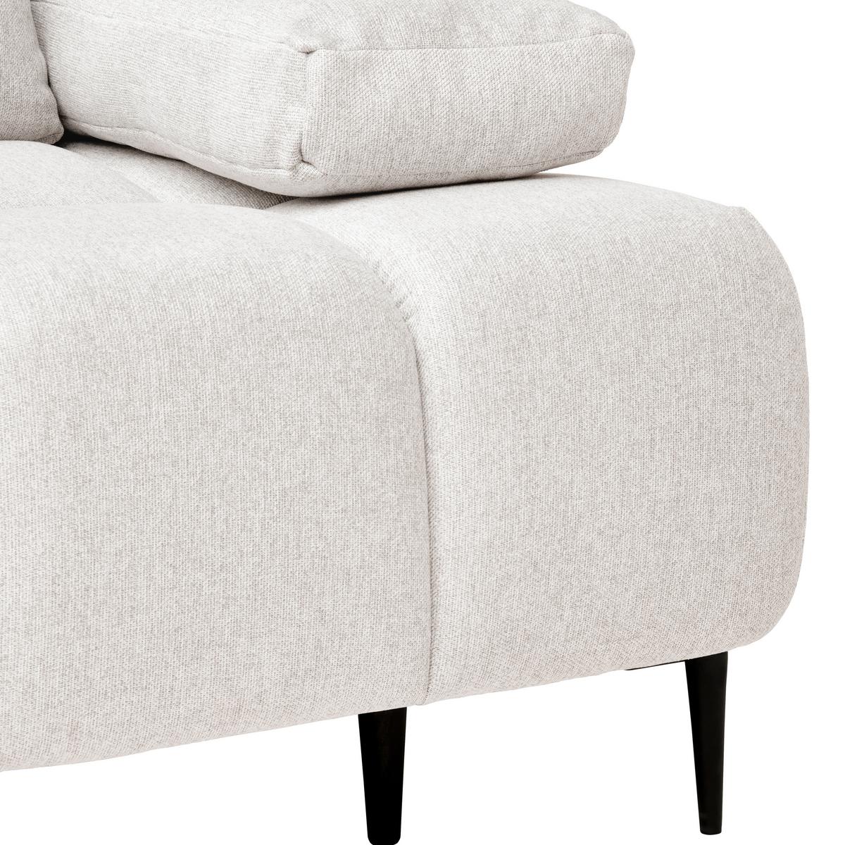 Schlafsofa Bobbio Beige B: 204cm - Beige/Schwarz, MODERN, Textil (204/90/95cm) - MID.YOU