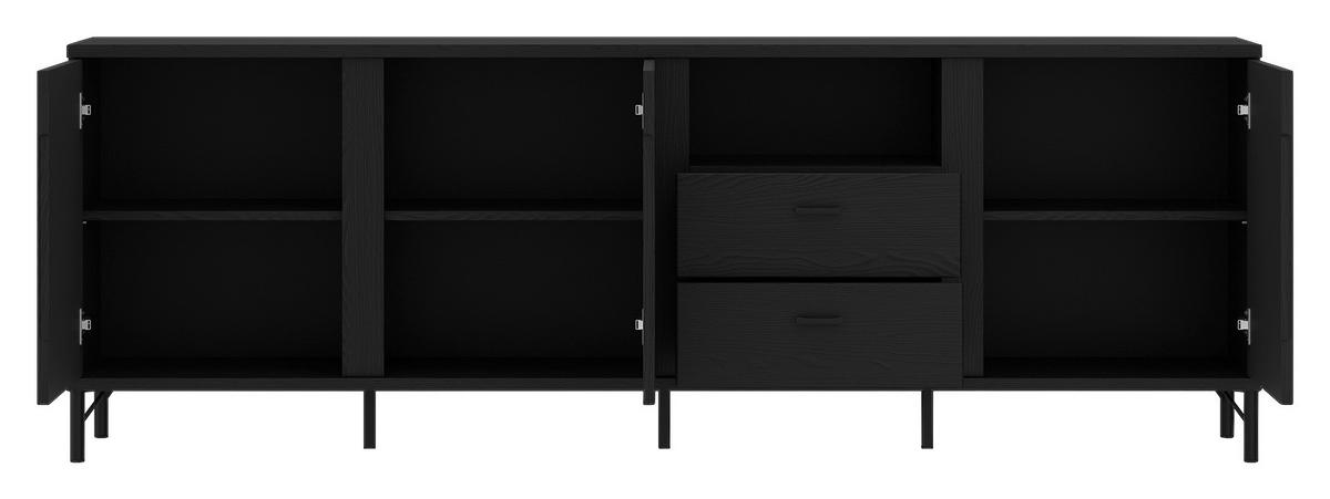 TV DIEL LUSAKA - čierna, Trend, kov/kompozitné drevo (200/70/40cm)