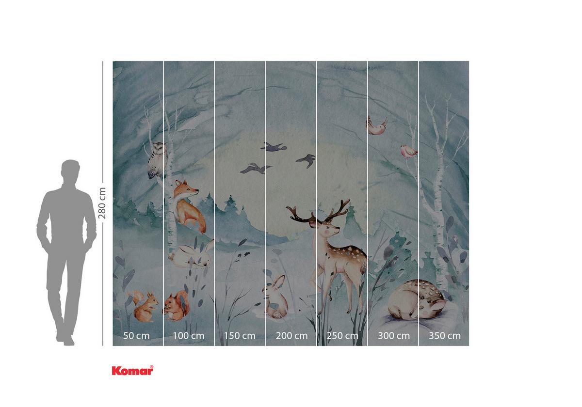 Fototapete Animal Sleepover - Multicolor, Trend, Papier (300/280cm)