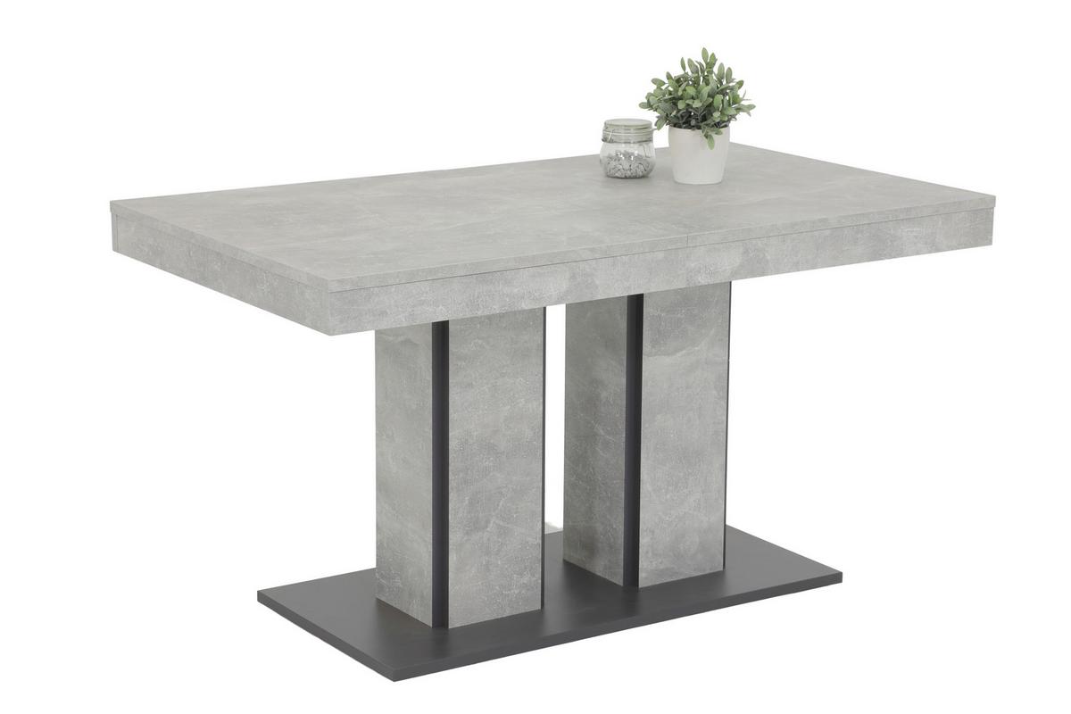 Tischgruppe Rose G - Anthrazit/Grau, MODERN, Holzwerkstoff/Textil (140 - 180/76/80cm) - MID.YOU