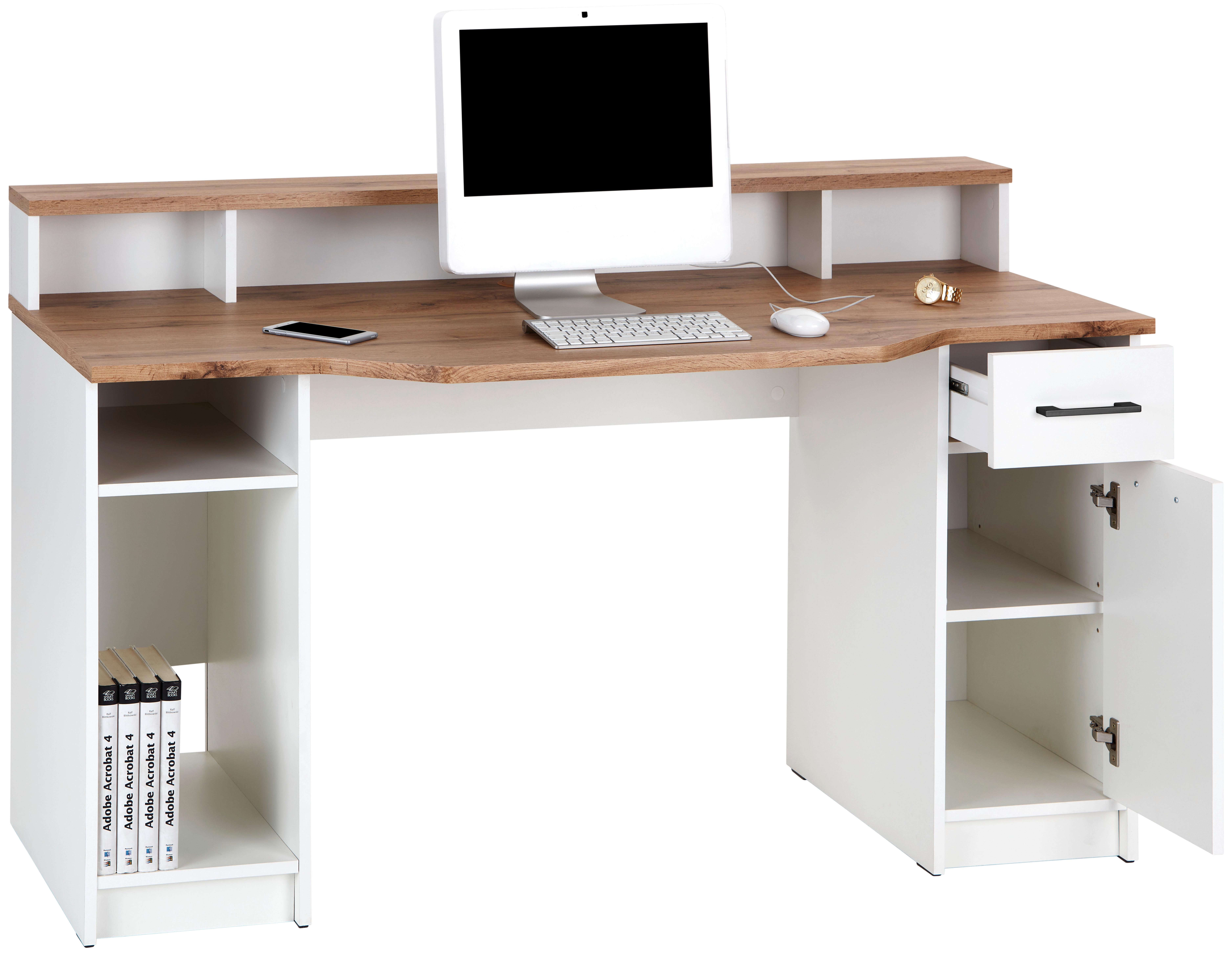 Písací stôl TOBI TOBI MX 166 - čierna/biela, Modern, kompozitné drevo/plast (150/91/68cm)