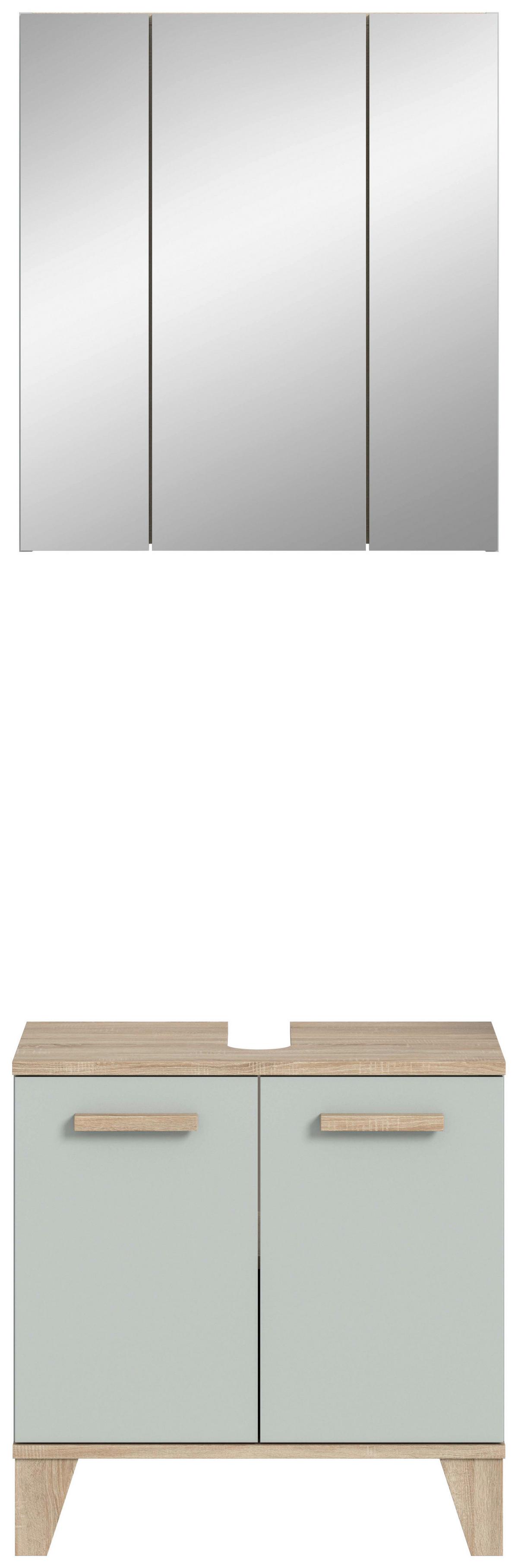 Badezimmer Star Hellgrün/Eiche Dekor B: 60cm - Eichefarben/Hellgrün, MODERN, Holzwerkstoff (60/184/34cm) - MID.YOU