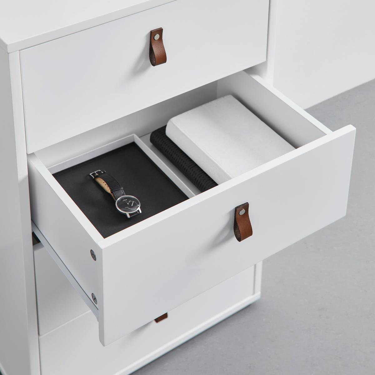 Komoda Mick - bílá/černá, Moderní, kompozitní dřevo/plast (46/77/40cm) - Modern Living