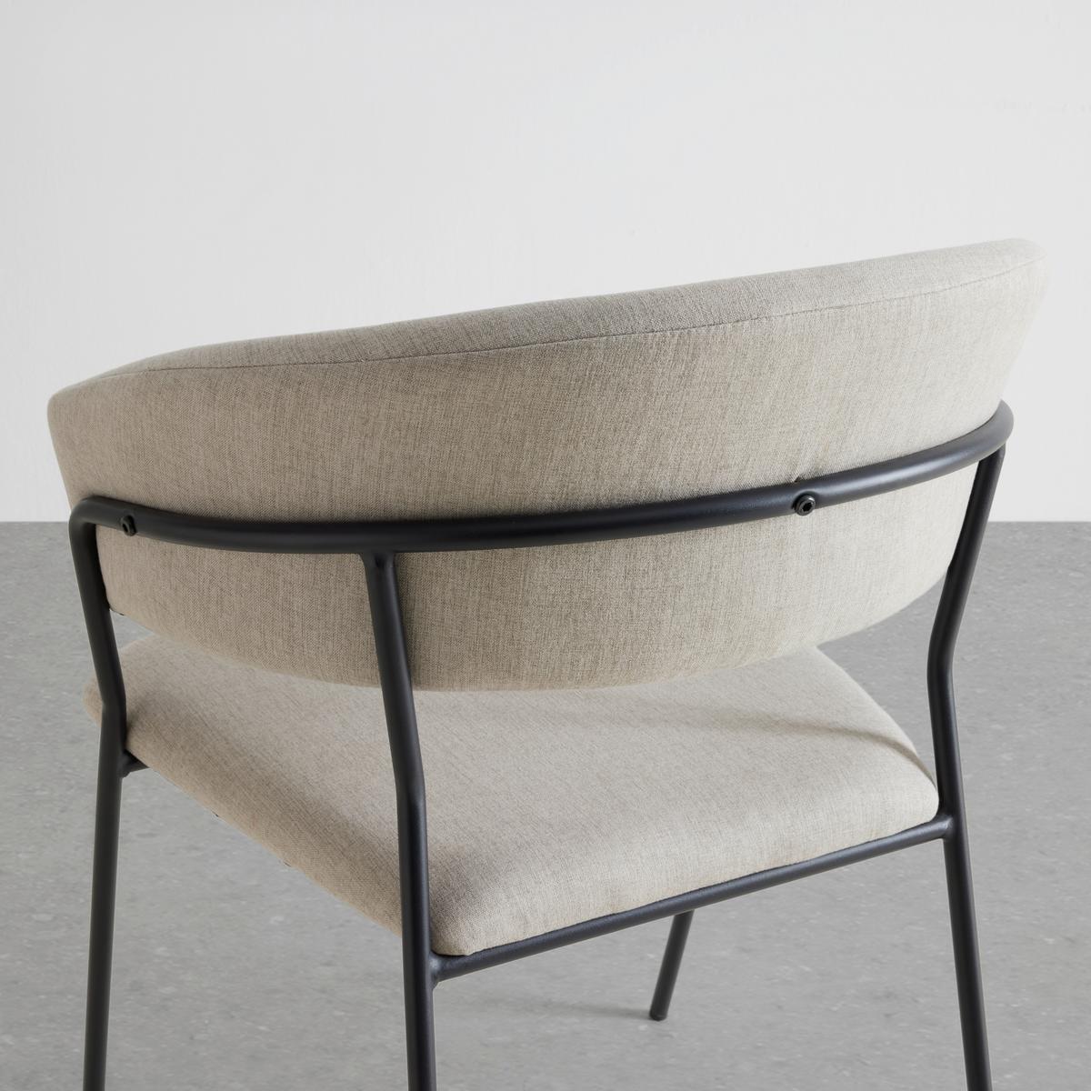 STOLIČKA S PODRÚČKAMI ALICE -TOP- - čierna/béžová, Design, kov/drevo (53/80/59cm) - Mömax